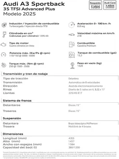 Catálogo Audi en Alcalá | Audi A3 Sportback | 2025-08-16T00:00:00.000Z - 2026-08-16T00:00:00.000Z