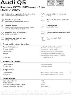 Catálogo Audi en Alcalá | Audi Q5 Sportback S Line Híbrido* | 2025-08-18T00:00:00.000Z - 2026-08-18T00:00:00.000Z