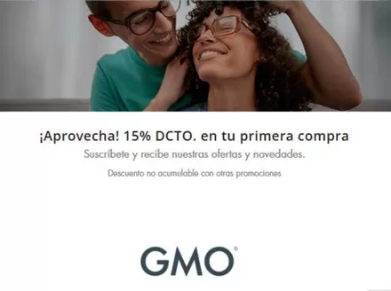 Catálogo Ópticas GMO en Alcalá | Aprovecha 15 Dto en tu primera compra | 2025-11-19T00:00:00.000Z - 2026-05-31T00:00:00.000Z