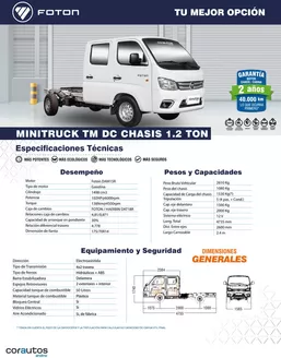 Catálogo Fotón | Minitruck Ficha Technica TM DC Chasis | 2026-01-01T00:00:00.000Z - 2026-12-31T00:00:00.000Z