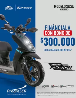 Catálogo Kymco en Turbo | Financiala con bono de $ 300.000 cuota diaria desde $7.855* | 2026-02-06T00:00:00.000Z - 2026-12-31T00:00:00.000Z