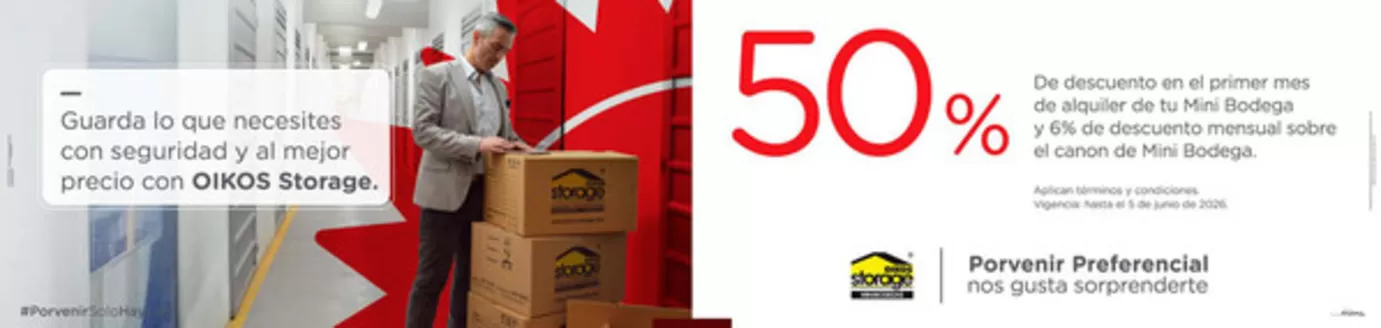 Catálogo Porvenir en Bello | 50% de Dcto en el primer mes de tu Mini Bodega | 2026-03-11T00:00:00.000Z - 2026-06-05T00:00:00.000Z