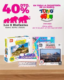 Catálogo Los Tres Elefantes | 40% OFF en toda la marca Toys | 2026-04-14T00:00:00.000Z - 2026-05-03T00:00:00.000Z