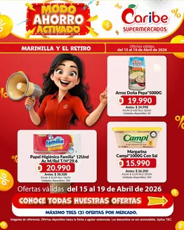Catálogo Caribe Supermercados | Excelente oferta para cazadores de gangas | 2026-04-15T00:00:00.000Z - 2026-04-19T00:00:00.000Z